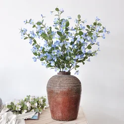 104CM Artificial Rosewood Flower Home Living Room Decoration Blue Long Branch Silk Flower Wedding Decoration Flower Material
