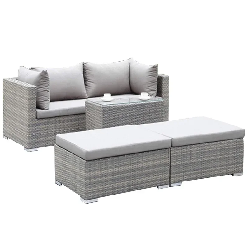 Outdoor sofa rattan combination balcony creative rattan sofa five-piece set
