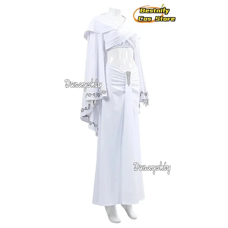 

КосплейAmidala аниме Star Queen Pna Косплей Костюм 3xlСексуальный белый бюстгальтер Юбка Костюм Платье для женщин Хэллоуин наряд Role-p