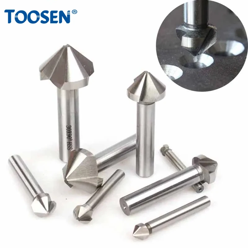 

6.3-20.5MM High Speed Steel Three Edge Chamferer Metal Milling Cutter Deburring Opening Counterbore Bit Carpentry Chamfer Tool