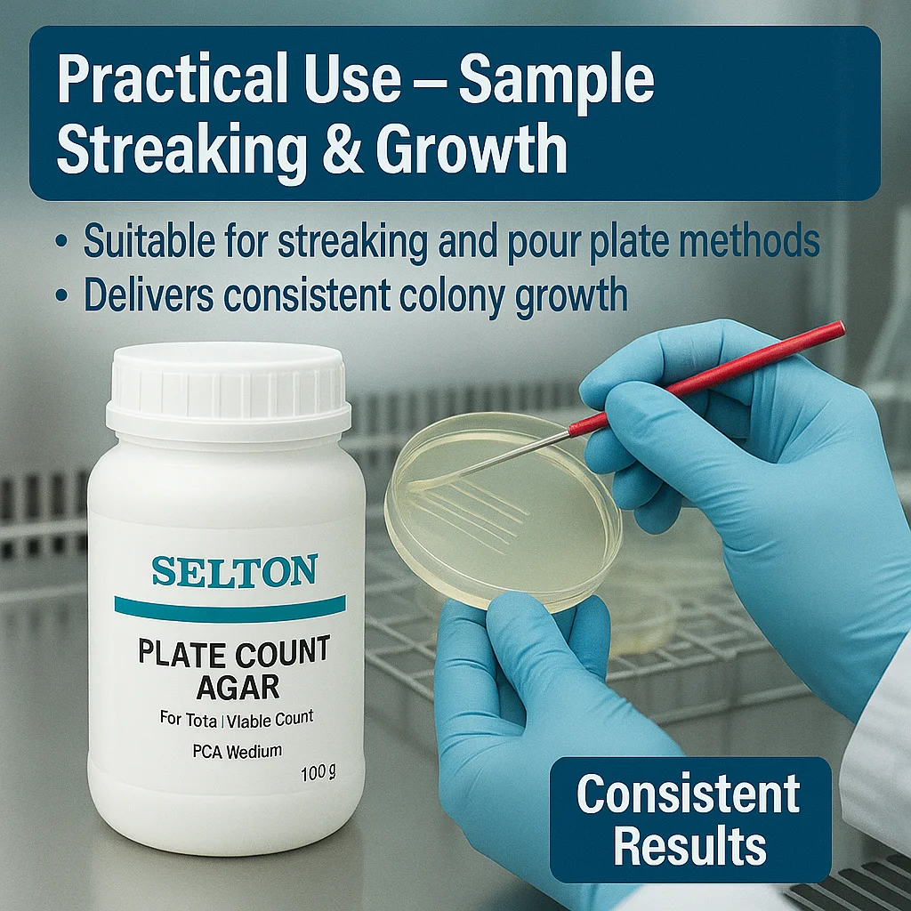 PCA100g 250g Plate Counting Agar Total Bacterial Count Determination Analysis Of Environmental Samples for Water Quality