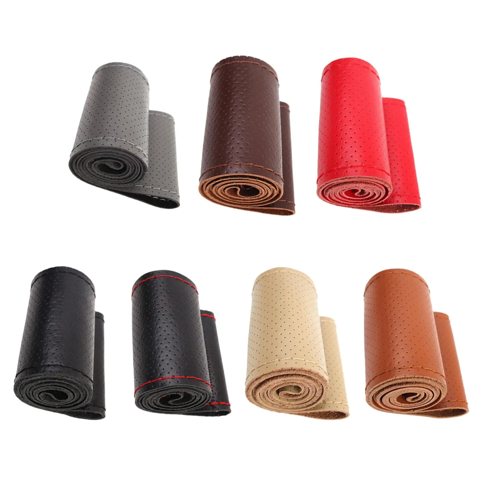 

Leather Car Steering Wheel 8cm Universal Breathable Accessories Easy to Install