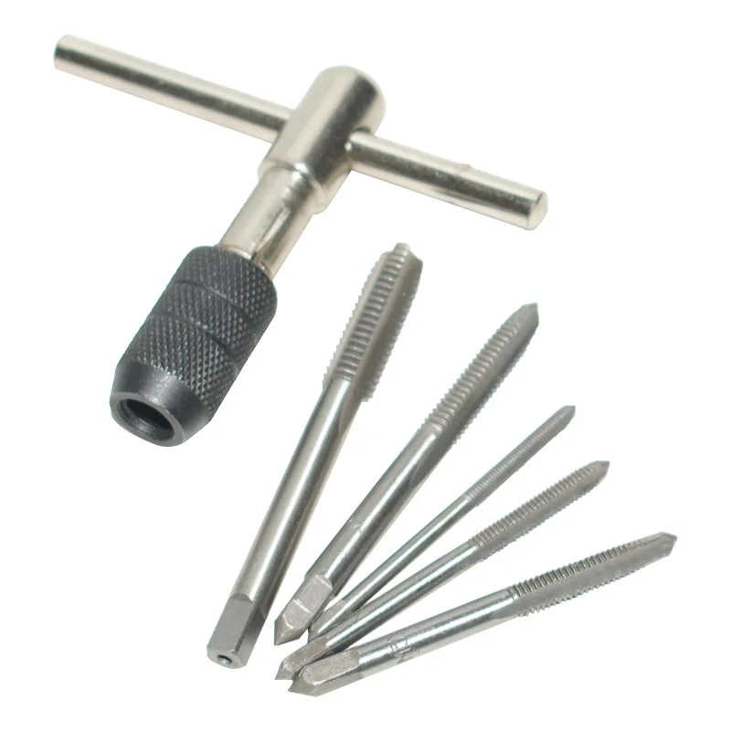 M3/M4/M5/M6/M8 Tap Set With Twist Drill Bits And Wrench T Type Machine Hand Screw Thread Taps Reamer hand drill screw Tool Drill