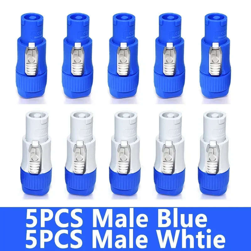 10Pcs Powercon XLR Stecker 20A Power Stecker Steckdose NAC3FCA NAC3MPA NAC3FCB 3Pin Stecker Buchse XLR Adapter Blau Weiß