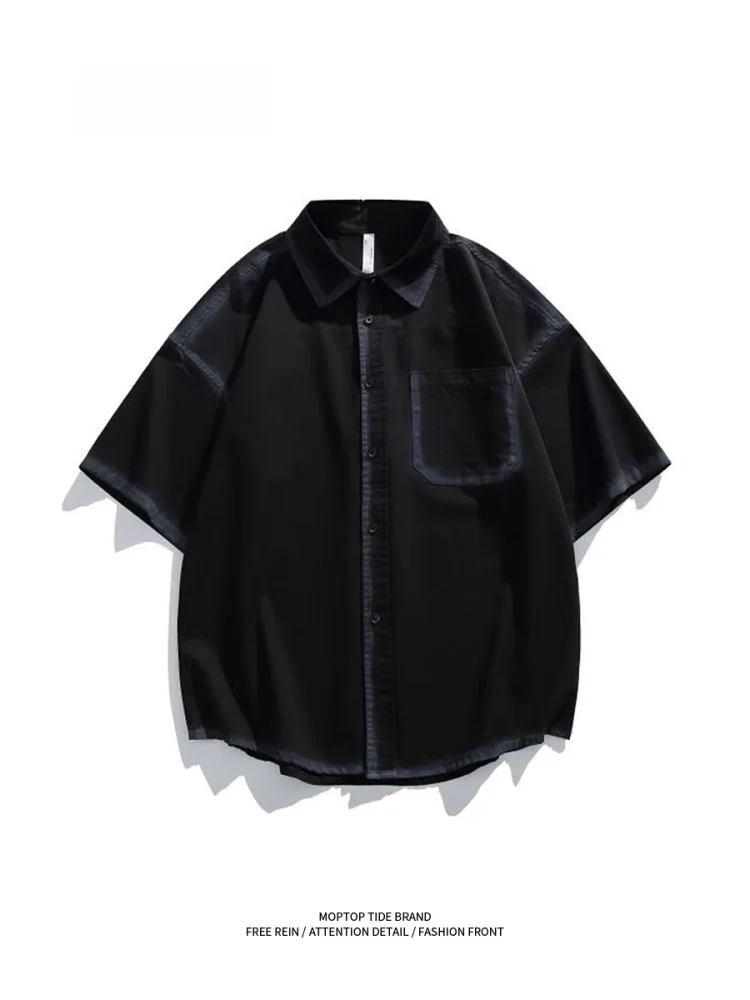 

MMOPTOP American Casual ort Sve irt ex Summer Trendy Loose irt Jaet Breathable Cotton Youth Faion