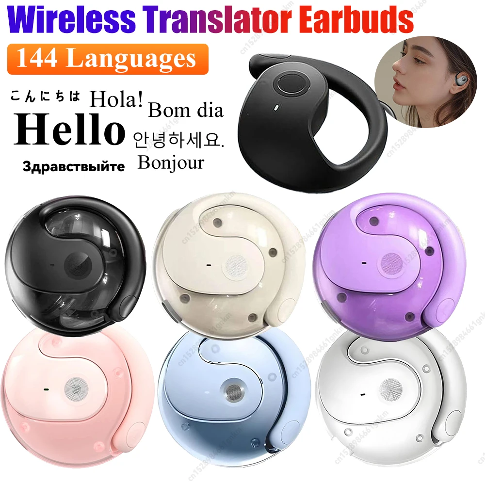 Real Time 144 Languages Translator Earbuds 98% Accuracy Instant Voice Language AI Translator Headphones for Travel Business