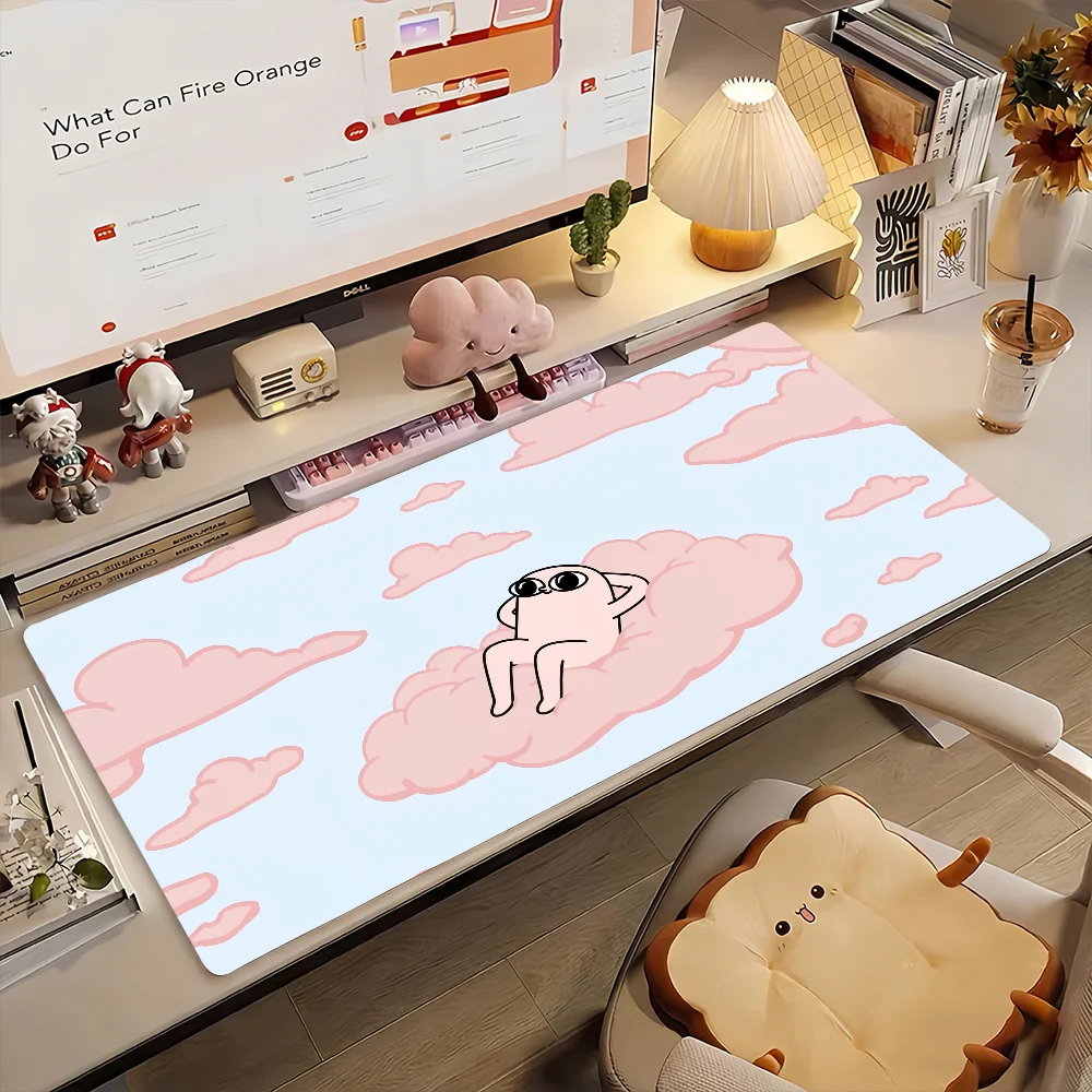 Lovely Ketnipz Cartoon Mouse Pad Non-slip Rubber Gamer Balance Computer Mat Decoracion Deskmat Laptop Office Large