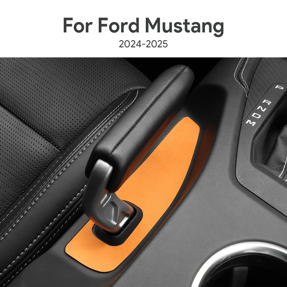 トップスエードトリムステッカーフォードマスタング GT 2024 2025 LHD RHD 車ハンドブレーキパネルフレームインテリアトリムアクセサリー