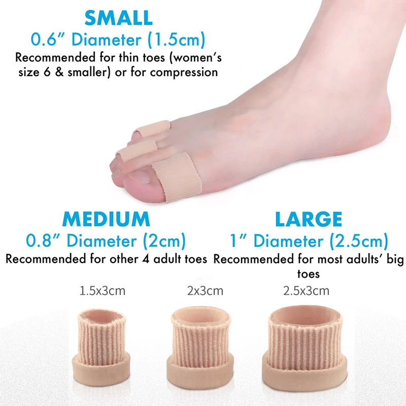 Pexmen 1/2/5Pcs Toe Protectors Tubes Sleeves Soft Gel Toe Pad for Corns Blisters Callus Toes and Fingers for Men and Women