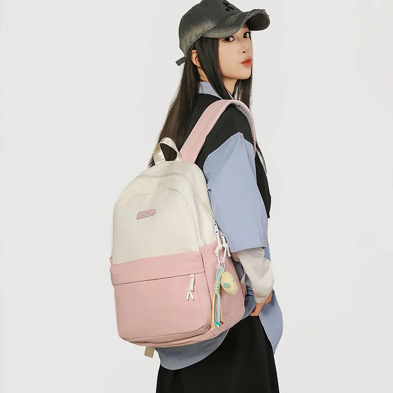 

Fashion Patchwork Color Women's Backpack Daily Travel Waterproof Woman Man Travel Bag Schoolbag for Teenage Laptop Knapsack