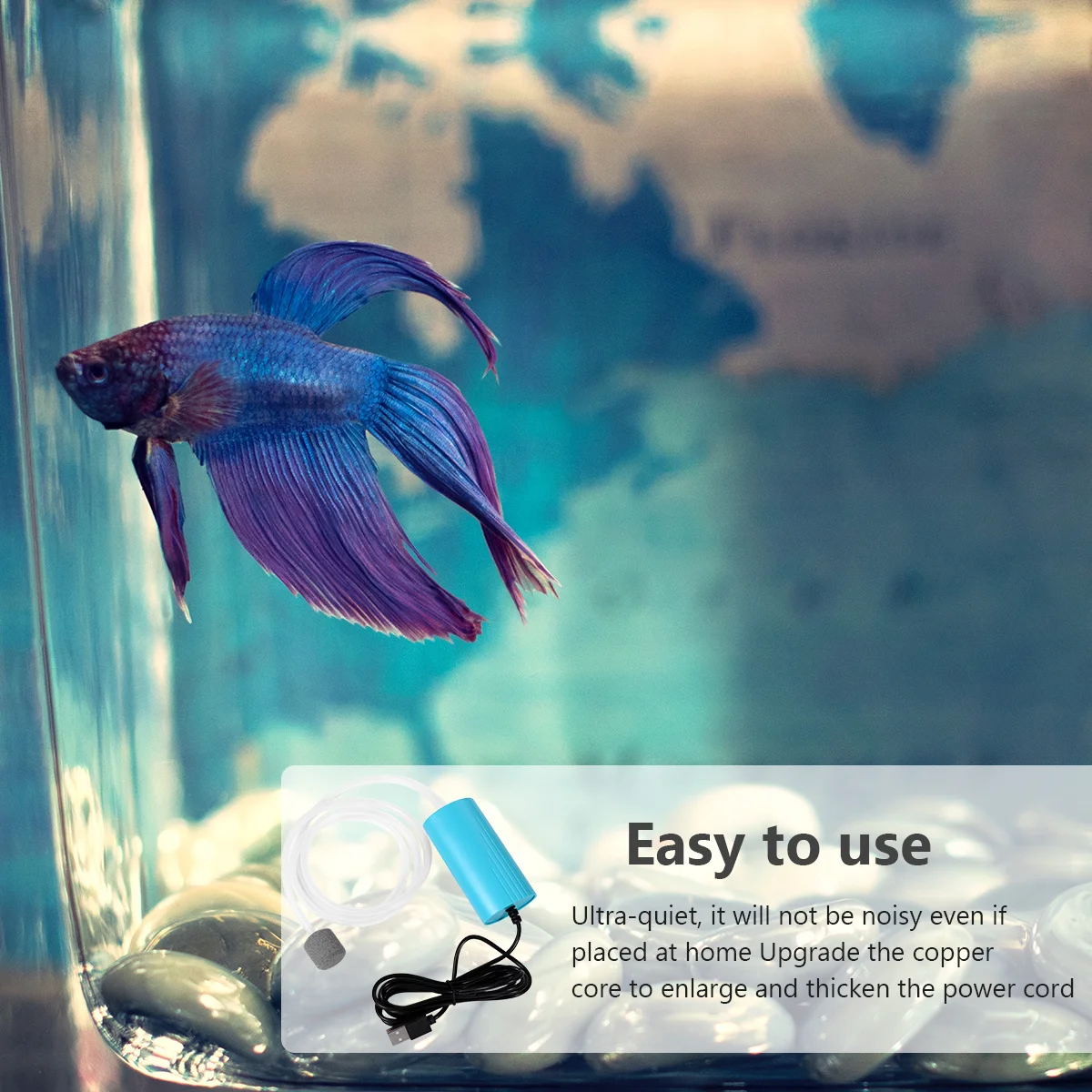 

Mini USB Oxygen Pump Aquarium Air Compressor Mute Portable Long Use Time Stable Performance Suitable for Home and Outdoor