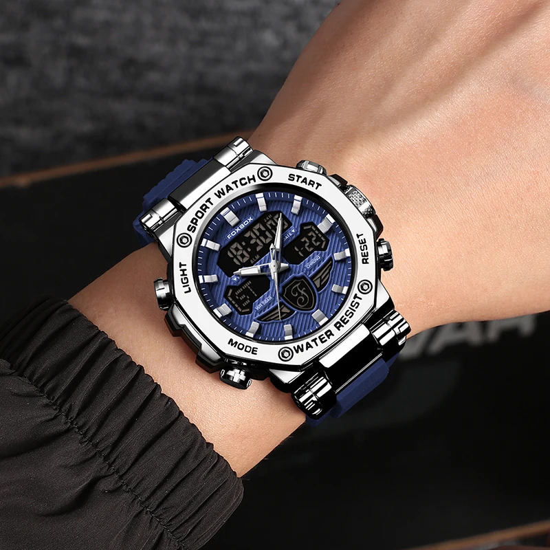 FOXBOX 2024 nouvelle montre de luxe hommes LIGE marque montre militaire Quartz hommes montres sport étanche lumineux montre-bracelet Reloj Hombre