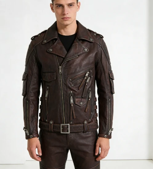 

Мужская кожаная куртка из натуральной воловьей кожи высшего качества, мотоциклетная, для тяжелых условий эксплуатации, со съемными элементами, защитная, из натуральной кожи