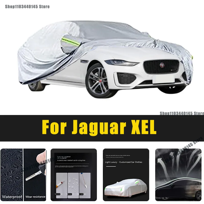 

Full Car Covers Outdoor Sun UV Protection Dust Rain Snow Oxford cover Protective For Jaguar XEL Accessories car umbrella