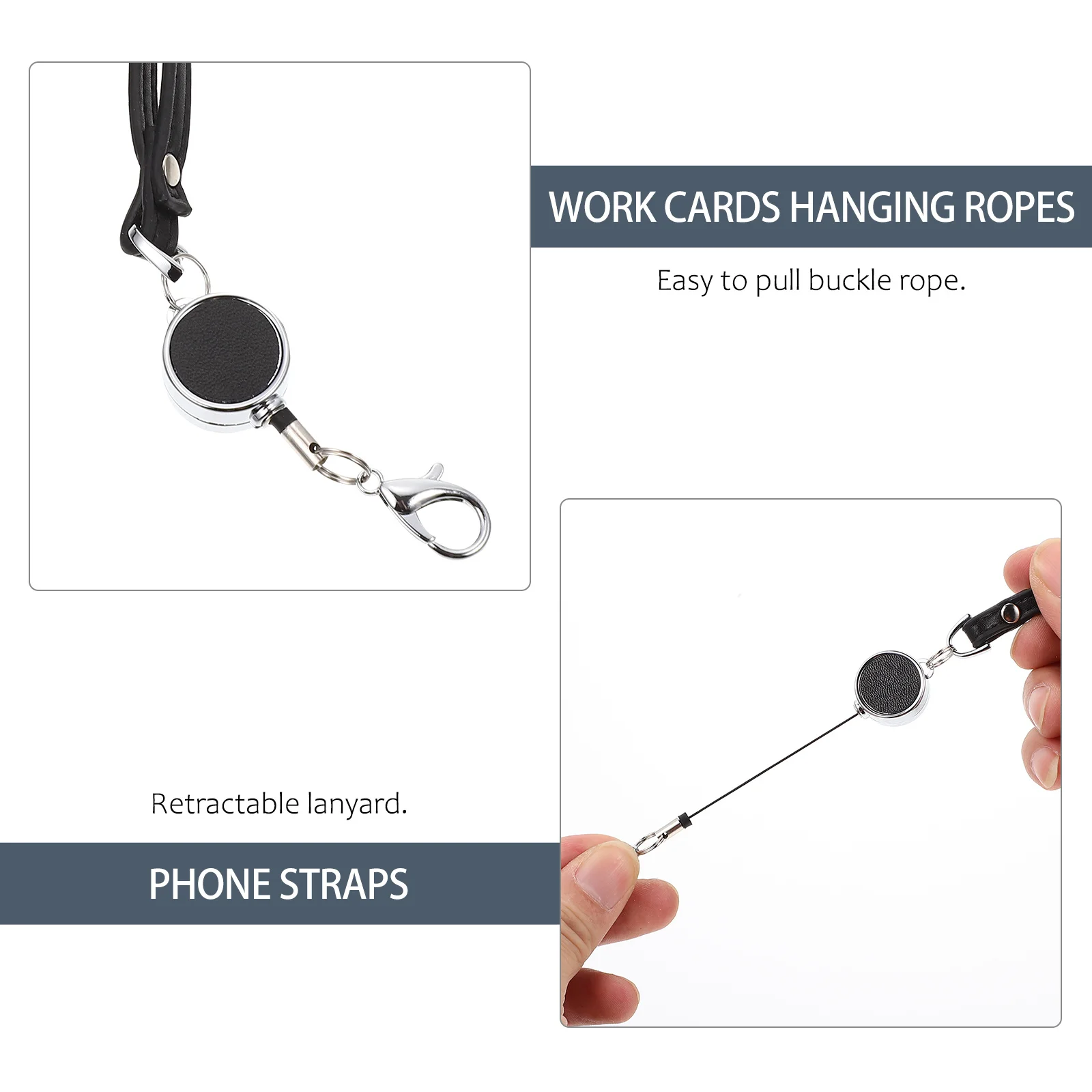 

Work Cards Lanyard Neck Hanging Strap Telescopic Badge Holder Mobile Phone School Id Cards Hanging Rope