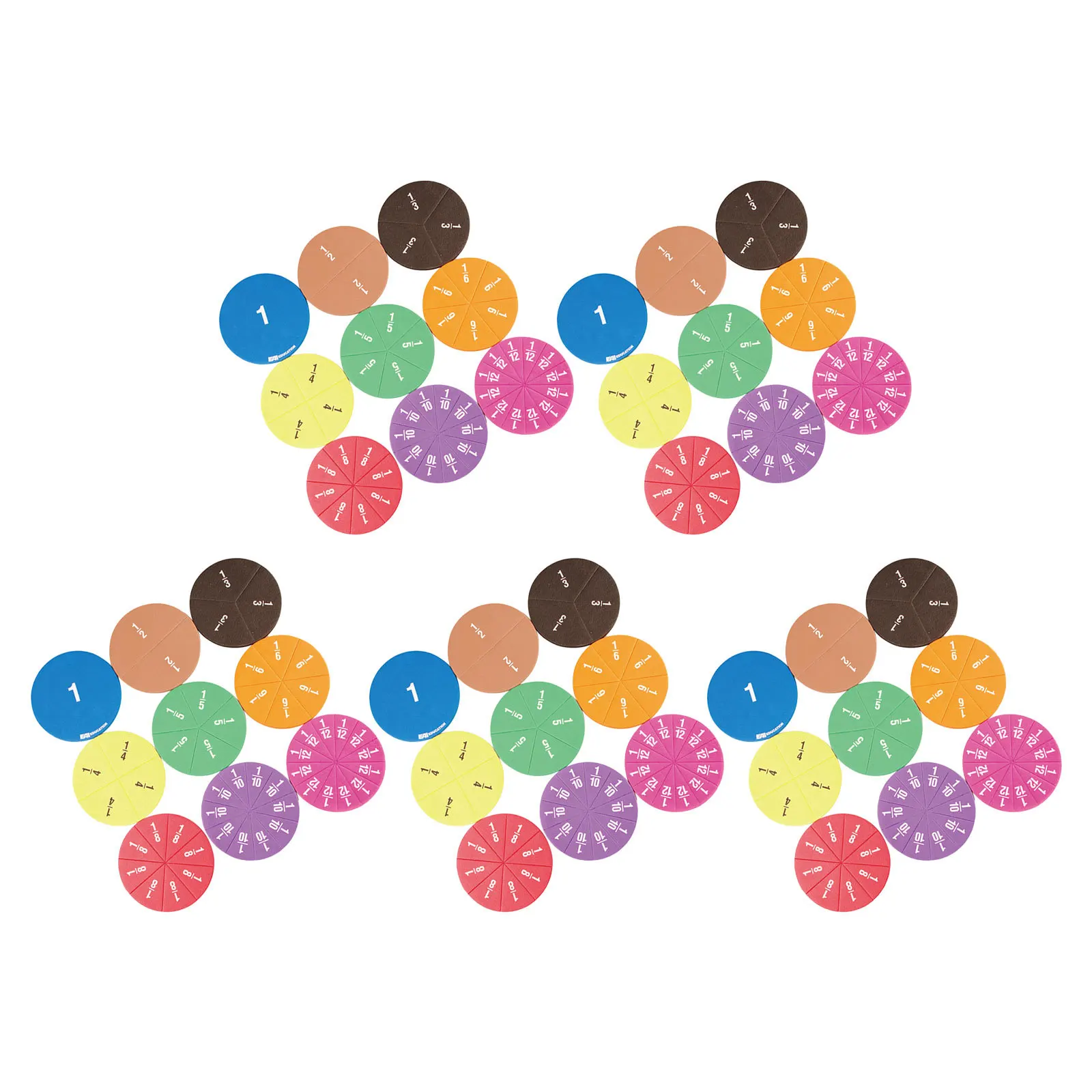 

45Pcs Fraction Circles Eva Education Manipulatives Visual Fraction Learning Set for Kids Classroom and Home Use