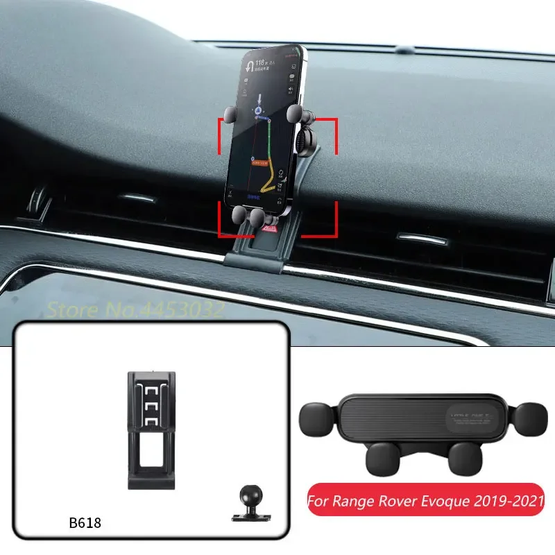 

For Land Rover Range Rover Evoque 2019-2021 Car Mobile Phone Holder Air Vent Gravity Navigation Bracket Horizontally Accessories