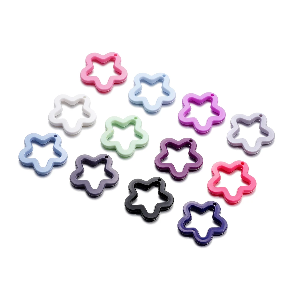 10 teile/los Acryl Bonbon Farbe niedlichen fünfzackigen Stern Anhänger für DIY Halskette Armband Schmuck Herstellung Zubehör liefert