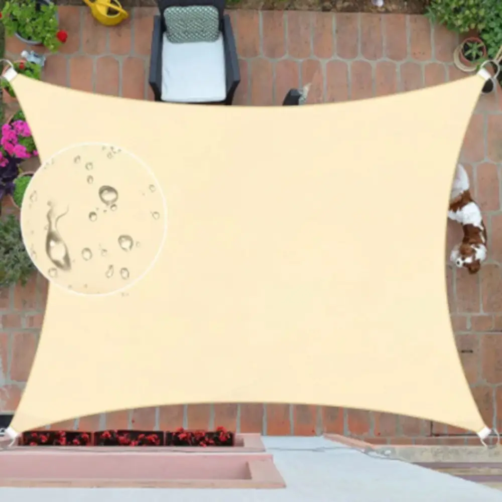 Outdoor Waterproof Sunshade Sail Breathable Windproof Canopy Rectangle High-Density Sun Shade Sail Patio