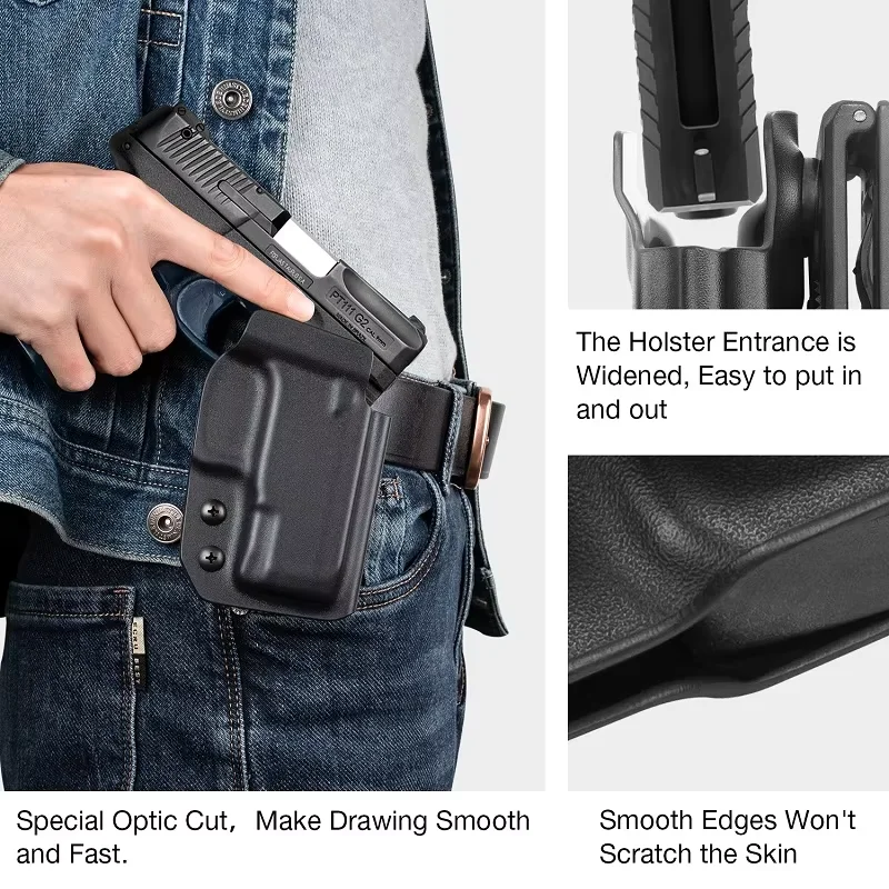 Only For Springfield Hellcat,OWB Kydex Holster,Outside Waistband Carry Fast Draw Tactical Pouch,Click Sound,Right Hand