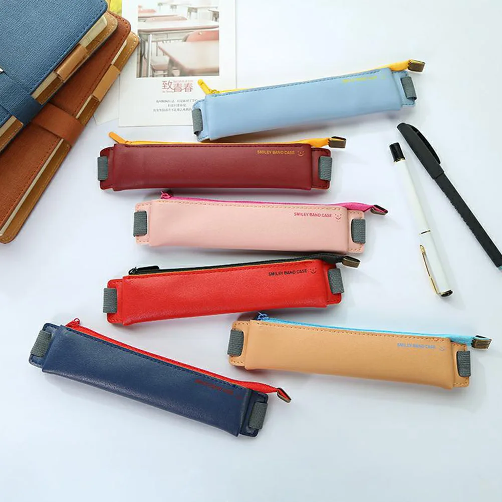 

Premium PU Pen Case Zipper Pouch Storage Holder Gift Colors Kids Office School Stationery Supplies