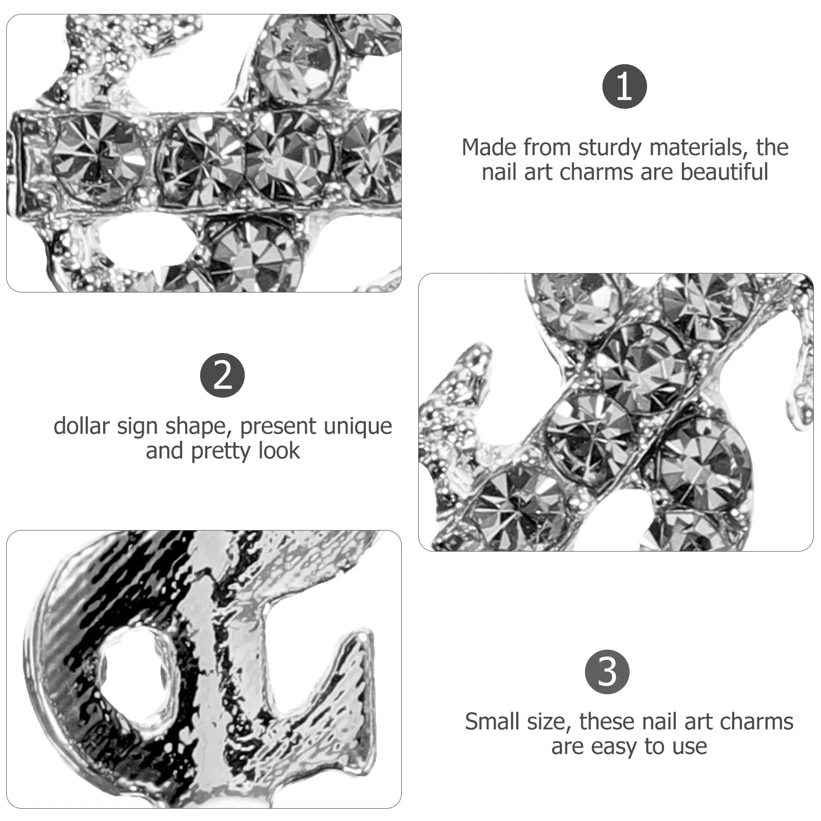 

20Pcs Dollar Sign Nail Charms Lovely Metal Nail Decorations for Women Manicure Supplies Festival Nails Metal Charms