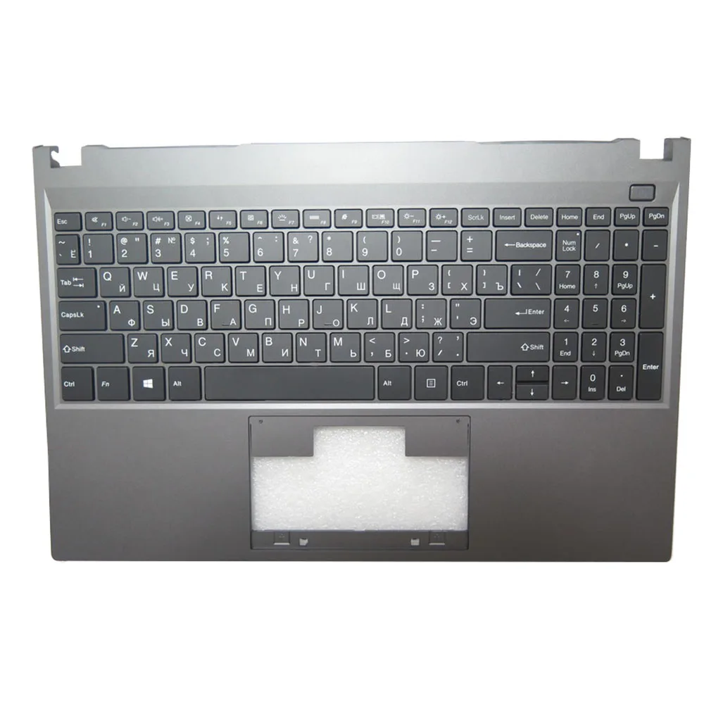 Laptop PalmRest&Keyboard For Rikor Rbook B R-N-15-5400U ME-1554 Gray top case Black United States US/Russian RU Keyboard