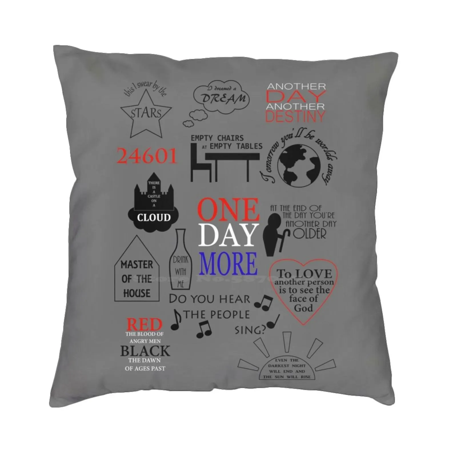 Les Miserables Quotes Fashion Sofa Throw Pillow Cover Pillowcase Quotes Musicals Songs Victor Hugo Miserables Theater Broadway