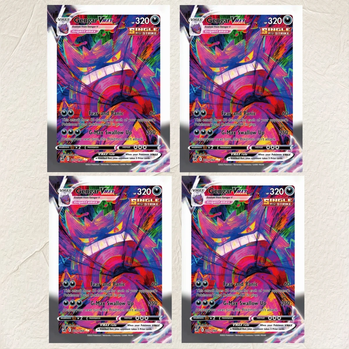 Gengar VMAX 271/264 Englische Version DIY Holografische Texturkarten Sammelkarten in Premium-Qualität Anime-Sammelkarte