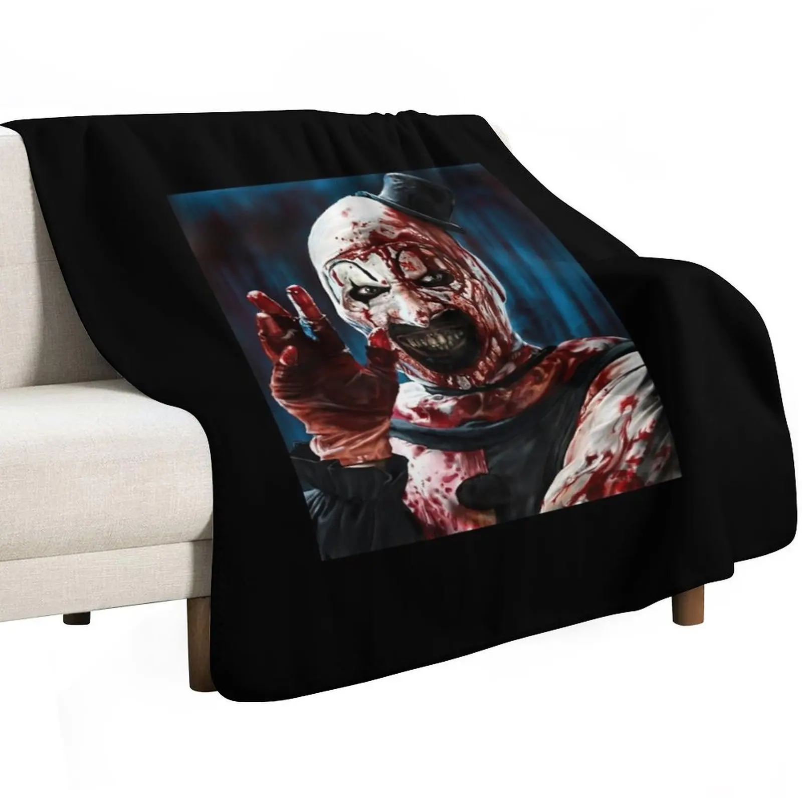 The Clown Drawing Art Throw Blanket Cozy Home Blanket Gift for Christmas Holiday