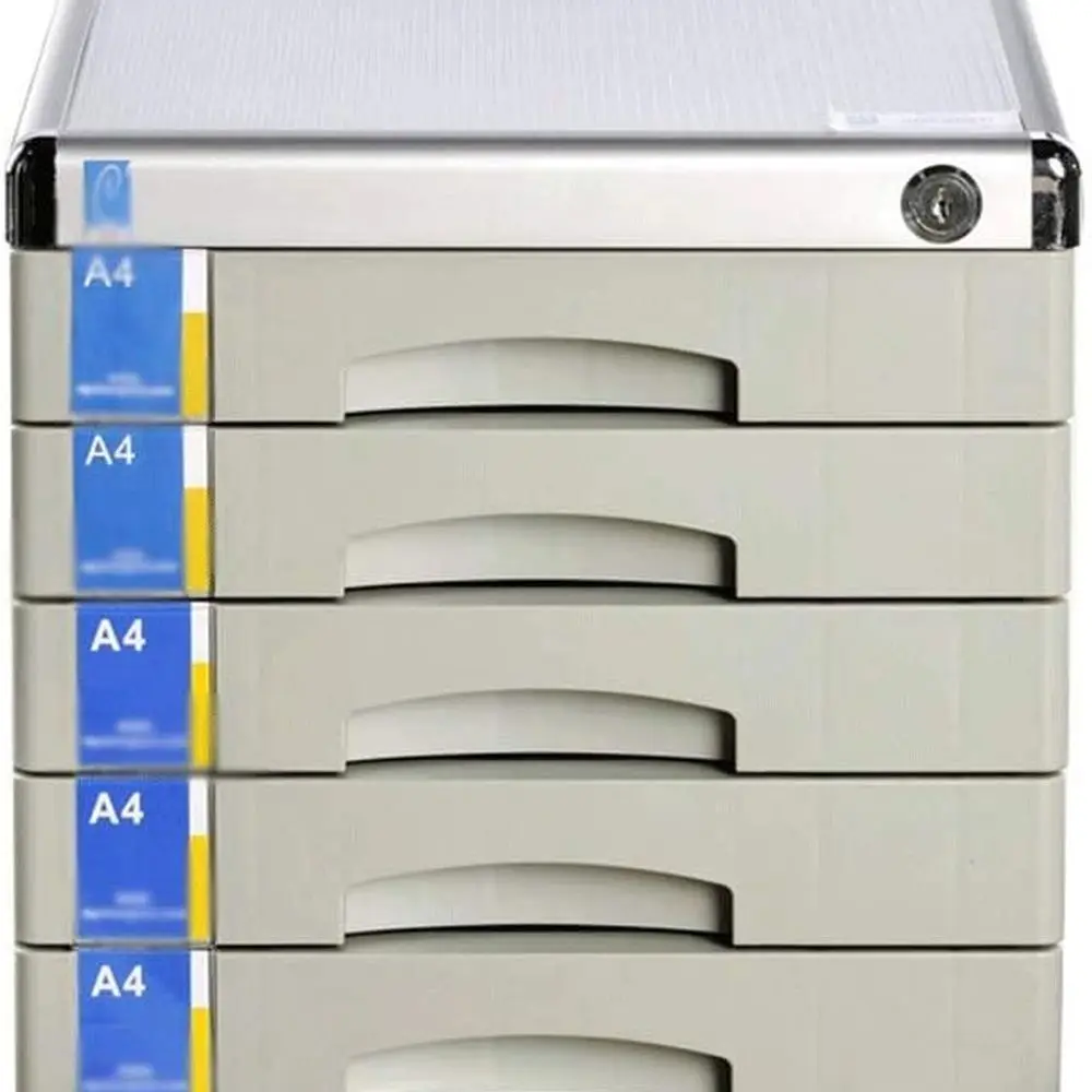 

Multi-Layer Lockable Desktop File Organizer Rack with Drawers for Office Storage