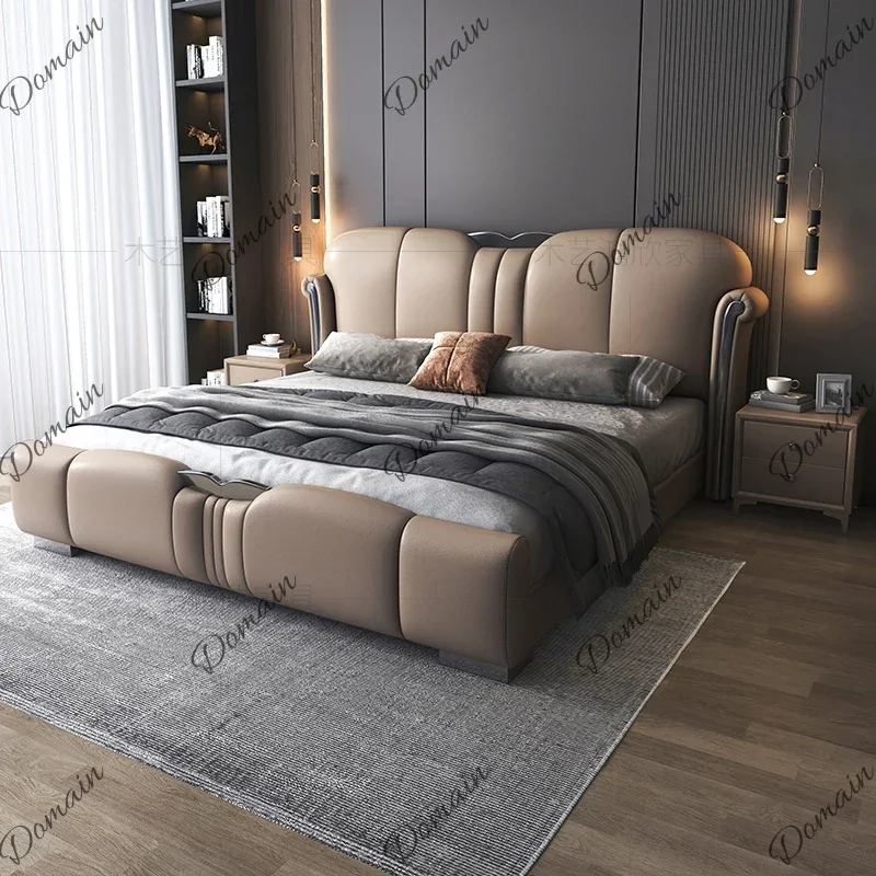 SdF  Luxury Minimalist Bed Mortise Tenon Structure Nordic Style Double Bed Minimalist Design Letto Matrimoniale Bedroom Furnitur