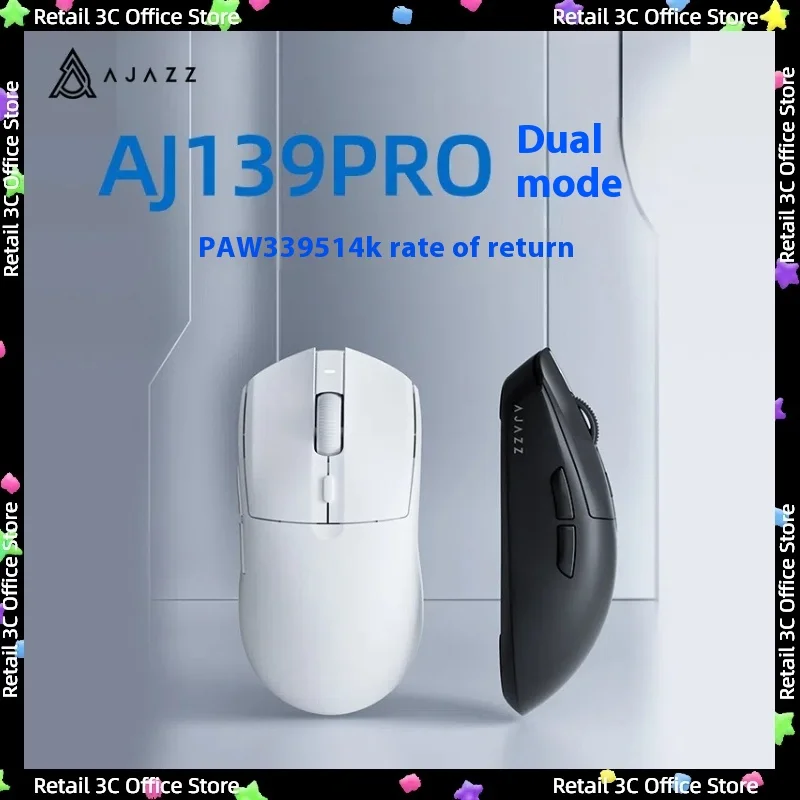 

Беспроводная мышь Ajazz Aj139pro, 2,4 ГГц, 4K сенсор, Paw3395, легкая игровая мышь с низкой задержкой FPS, аксессуары для ПК, ноутбука, офиса