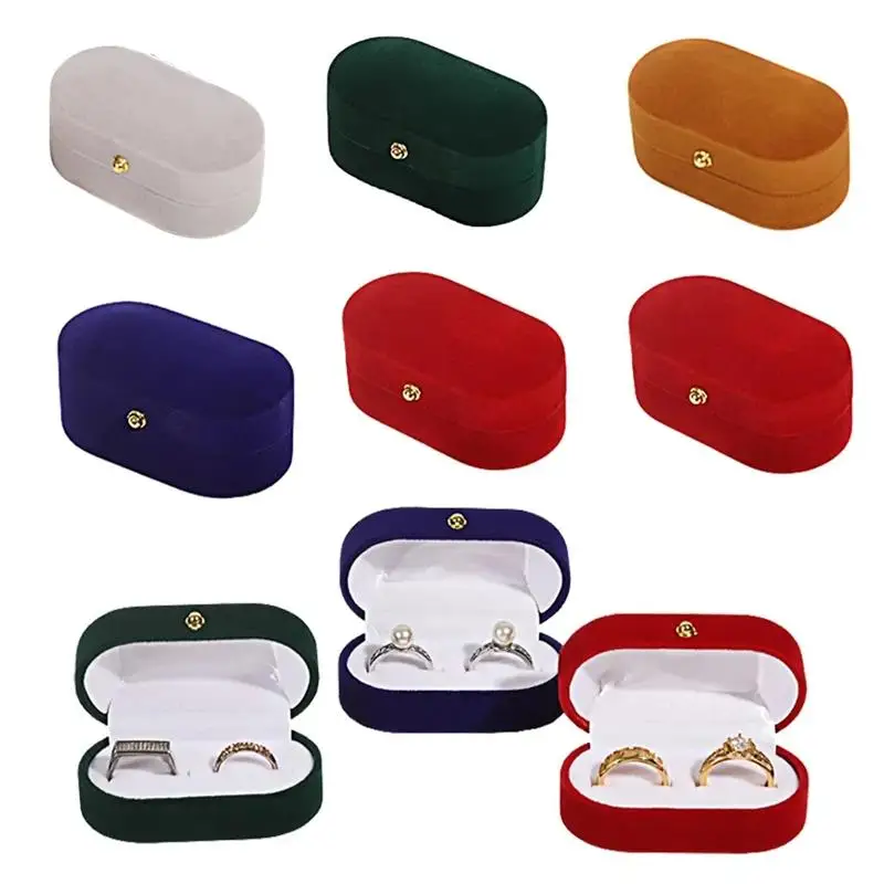 Engagement Velvet Earring Ring Packaging Box Jewelry Organizer Valentine Day Gift Wedding Ring Display Storage Box Wholesale