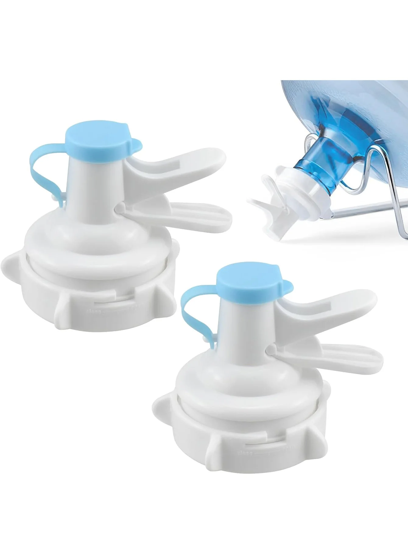 1/2pcs reusable plastic water dispenser valve and nozzle blue handle, no battery required, no threaded bottle cap adapter, suita