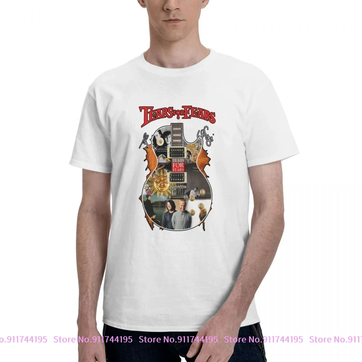 Pop Tears For Fears Guitar Gibson English Pop Rock Band T-shirt Tee Unisex Shirt High Quality