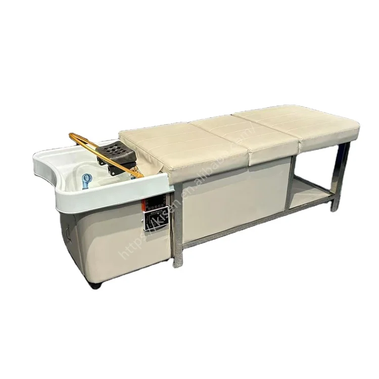 

Modern 90L Water Tank Head Spa Thai Massage Bed Salon Shampoo Bed Hair Salon Washing Chairs No Plumbing With Heater for Clinic