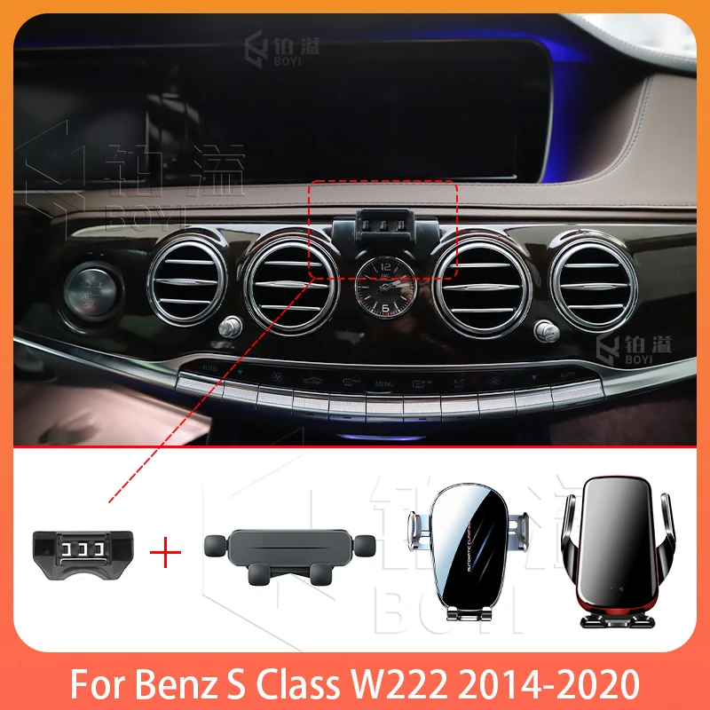 Telefon Holde Auto Für Benz S Klasse W222 2014-2020 Mobile Unterstützung Spezielle Feste Halterung Basis Drahtlose Ladestation zubehör
