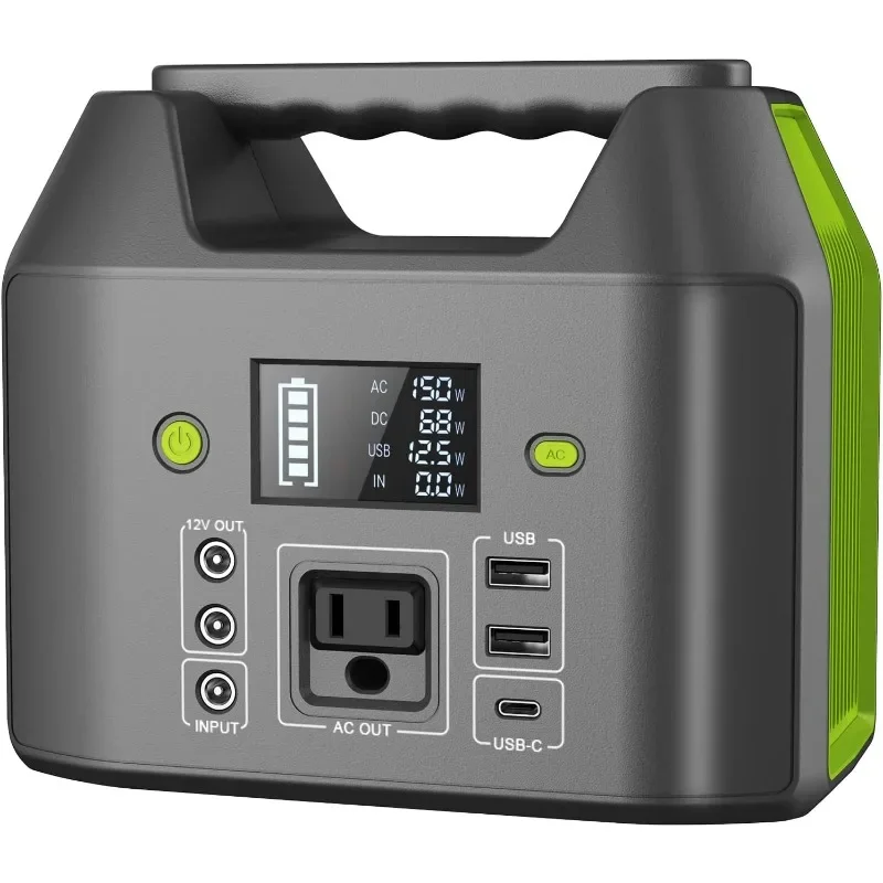 EnginStar Portable Power Station, 150W 155Wh Power Bank with 110V AC Outlet, 6 Outputs External Battery Pack Portable