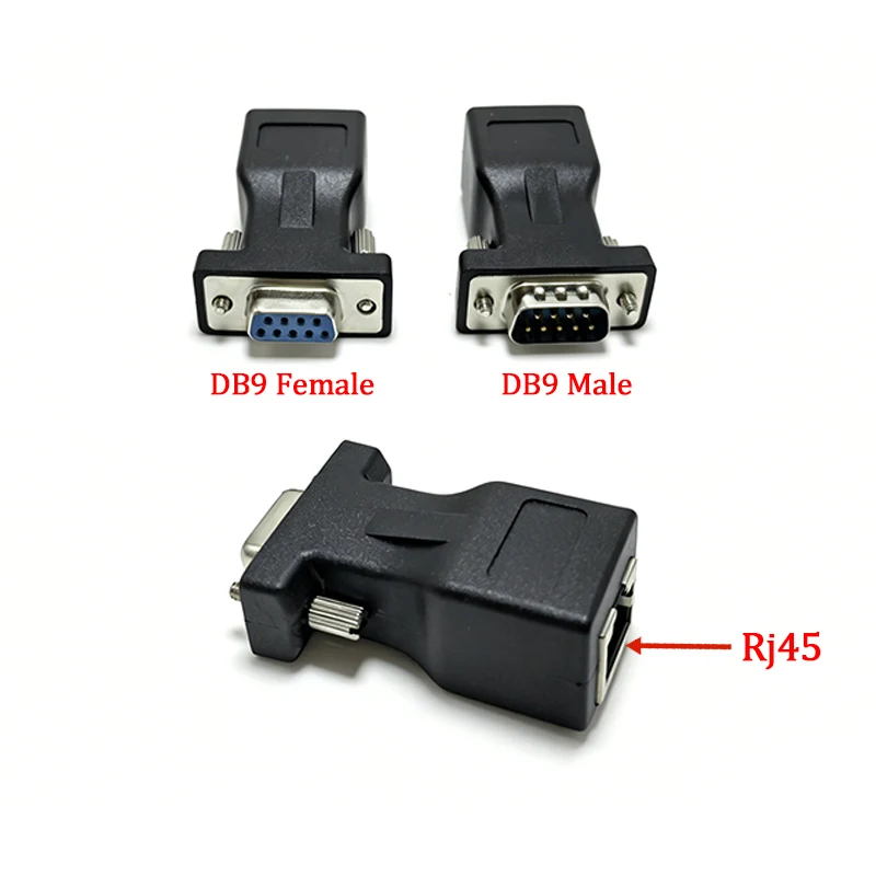 

Network cable extend DB9 Adapter 8Pin Rj45 Female 9Pin RS232 DB9 Male Adapter Connector DB9 Female Rj45 Female Connector Adaptor
