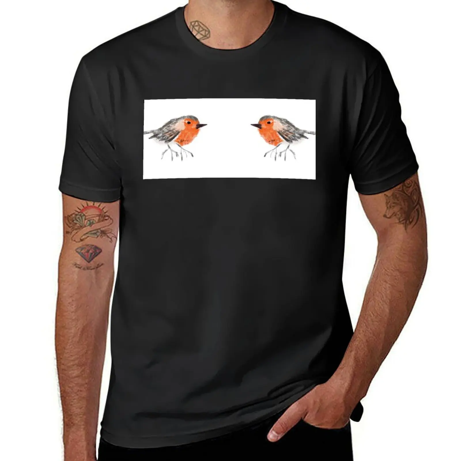 Abstract Robin T-Shirt blanks oversizeds customizeds heavyweight t shirts for men