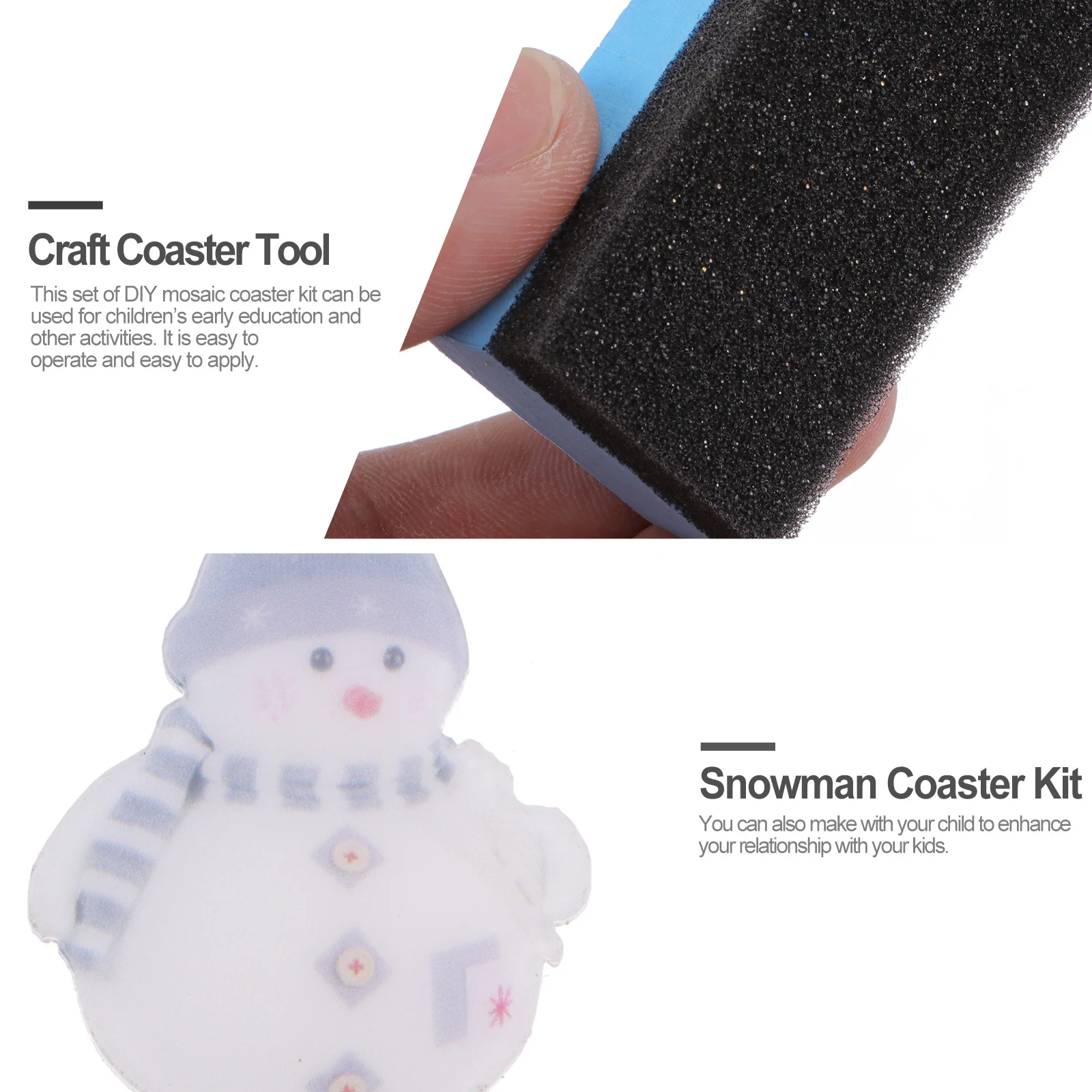 1 مجموعة جولة DIY فسيفساء كوستر كيت عيد الميلاد ثلج أداة للحرف اليدوية التعليم المبكر النشاط الوالدين اليدوية كوستر كيت #2