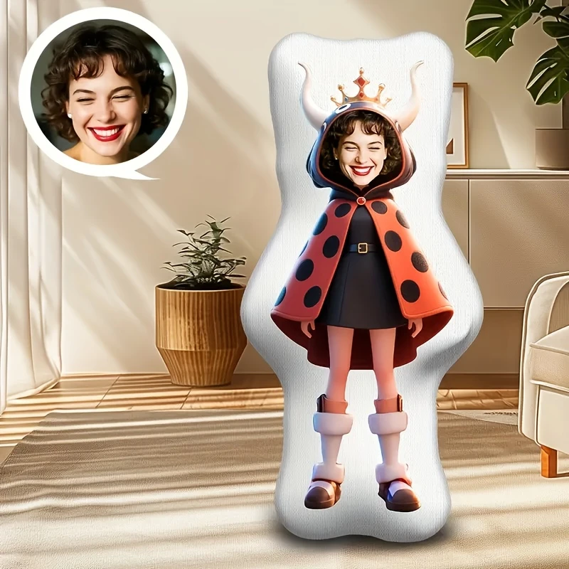 Customizable Fun Pillow - Soft Short Plush Polyester Fabric, Machine Washable All-Season Decorative Cushion, Suitable for Sofa,