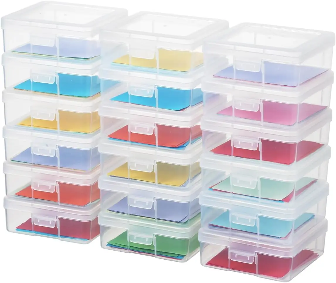 

Plastic Clear Storage Containers for Organizing, Craft Storage Organizers and Stackable Storage Bins with Lids for Pencil Box