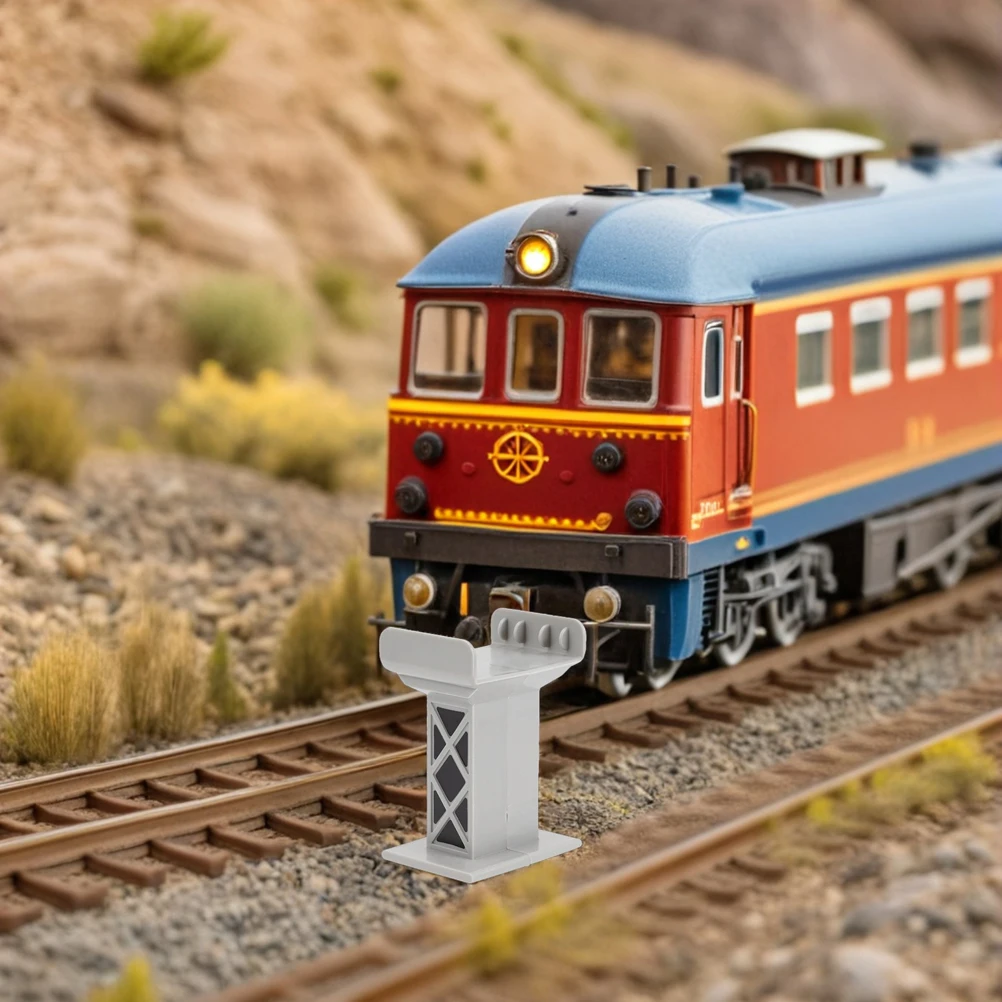 

12pcs Train Track Riser Blocks Plastic Multi-Level Support Risers Compatible With Major Brands Elevated Railway Bridge Pier