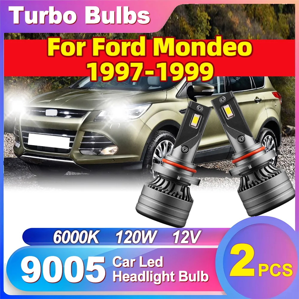 

2PCS Plug And Play 6000K White 9005 Auto Lamps 120W High Power Canbus No Error LED Headlight 12V 24V For Ford Mondeo 1997-1999