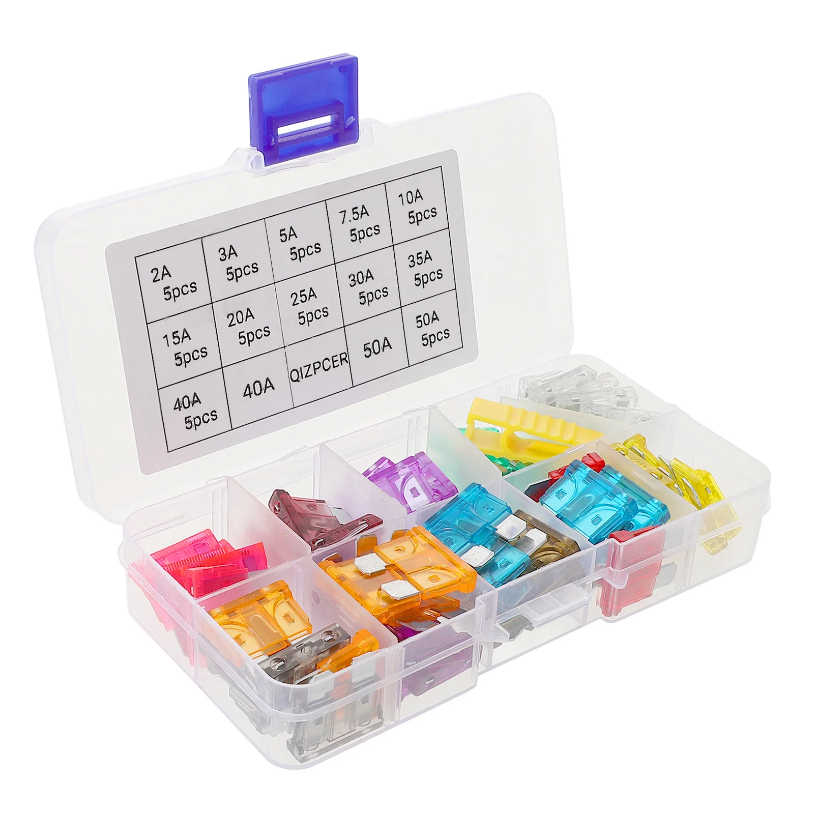 

60Pcs Car Fuse Assortment Kit Mini Automotive Rv Truck Motorcycle Zinc Alloy Plastic Durable Replacement Fuse Kit