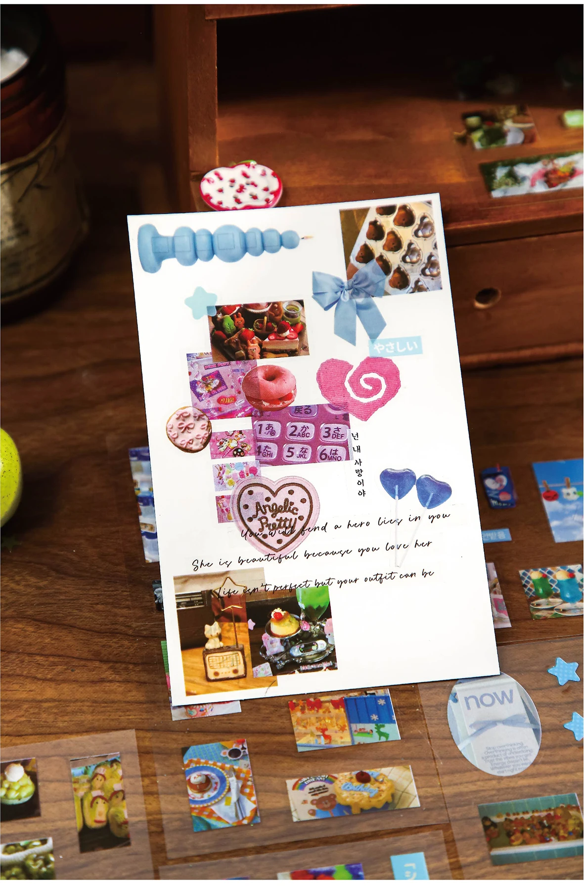 Mr.Paper 100Pcs/Box Ancient Treasures Die-Cut Sticker Gift Box with Adhesive Backing Vintage Retro Sticker & Memo Journal Set