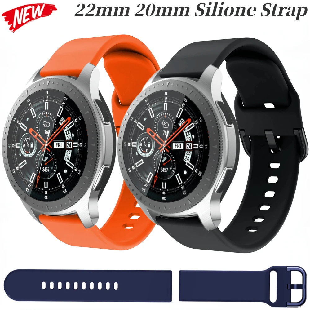 Pulseira de silicone de 20mm 22mm para samsung galaxy watch 7/6/5/4/huawei watch 4/gt5/amazfit bip pulseira para active 2 42mm correa