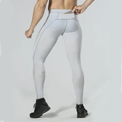 Calças apertadas para corrida masculina, Leggings futurismo, Silver Training Joggers, Roupas apertadas, Calças de suor